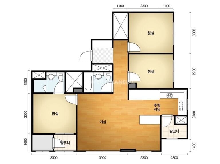 올림픽파크포레온-25평-B타입-평면도